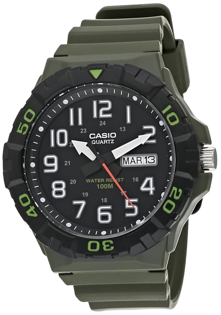 Casio Men's Military 3HD MRW-210H-3AV Quartz Watch, Black/Green, Sport