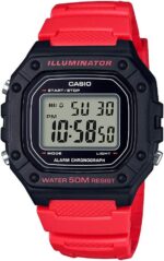Casio Men's W-218H-4BVCF Classic Digital Display Quartz Red Watch