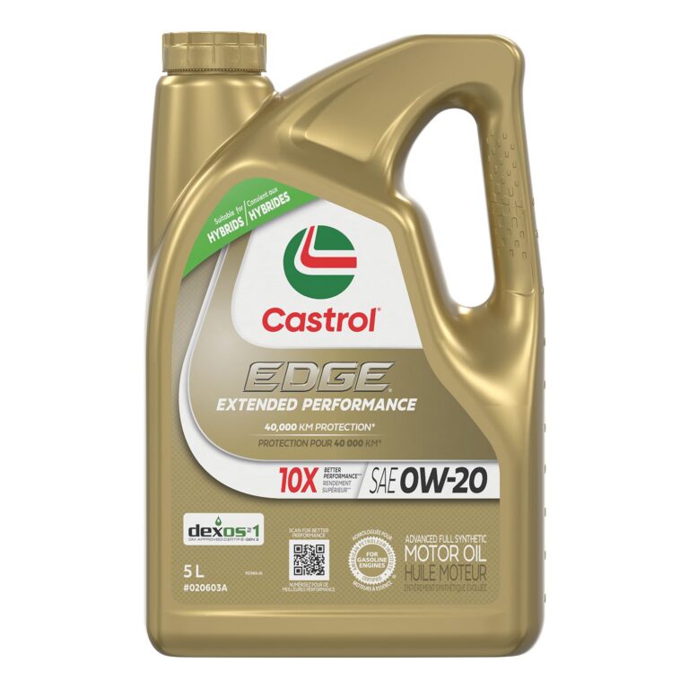 Castrol Edge Extended Performance 0W-20 Advanced Full Synthetic Motor Oil, 5 Litres - Made in Canada