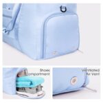 Ceneda 20" Gym Duffel Bag with Wet Pocket Shoes Compartment Portable Overnight Weekender Bag Travel Bag Yoga Bag for Women (Light Blue)
