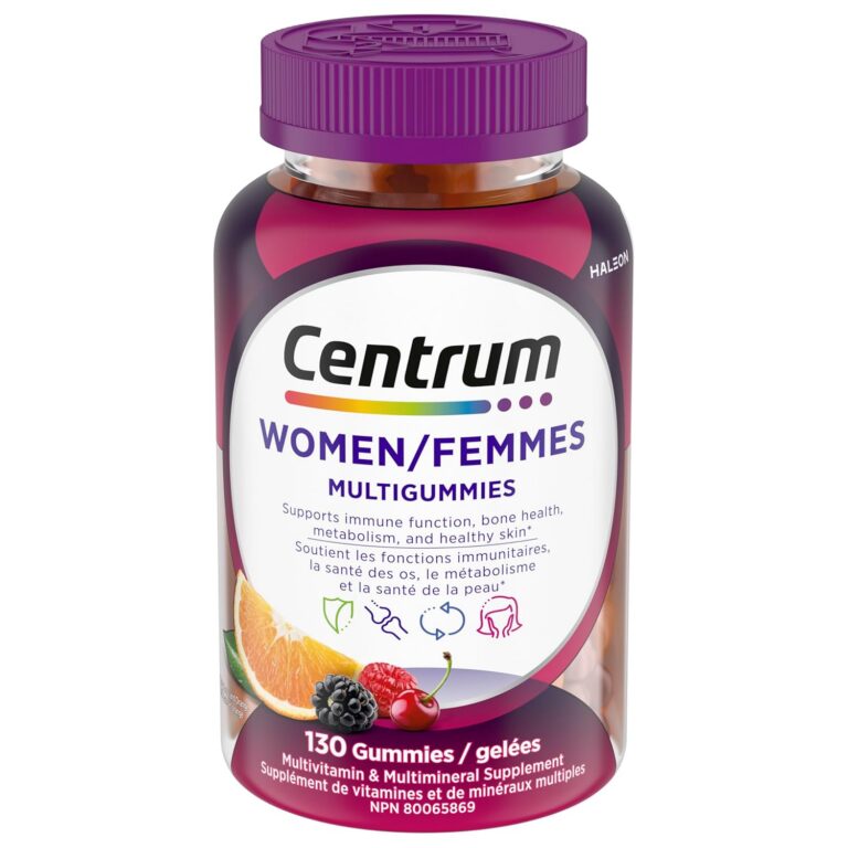 Centrum Women MultiGummies, Multivitamins/Minerals Gummies, Cherry, Berry, and Orange Flavours, 130 Gummies (Packaging May Vary)