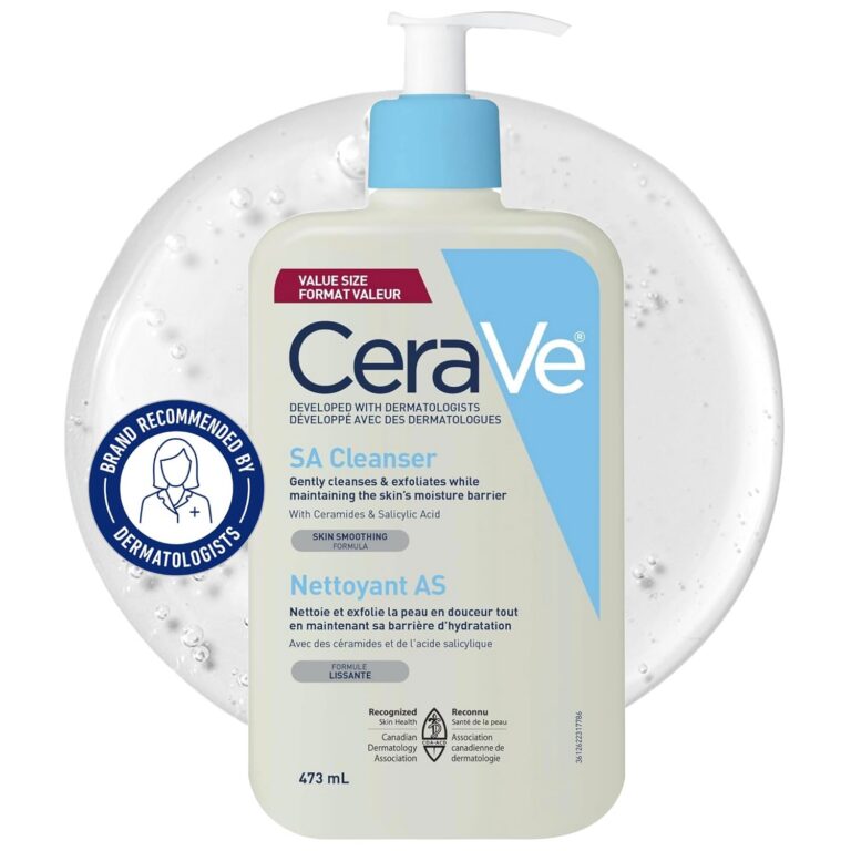CeraVe Salicylic Acid Cleanser, Renewing Exfoliating Face Wash With Vitamin D for Normal Skin, Fragrance Free, Verified by CeraVe, 473ml