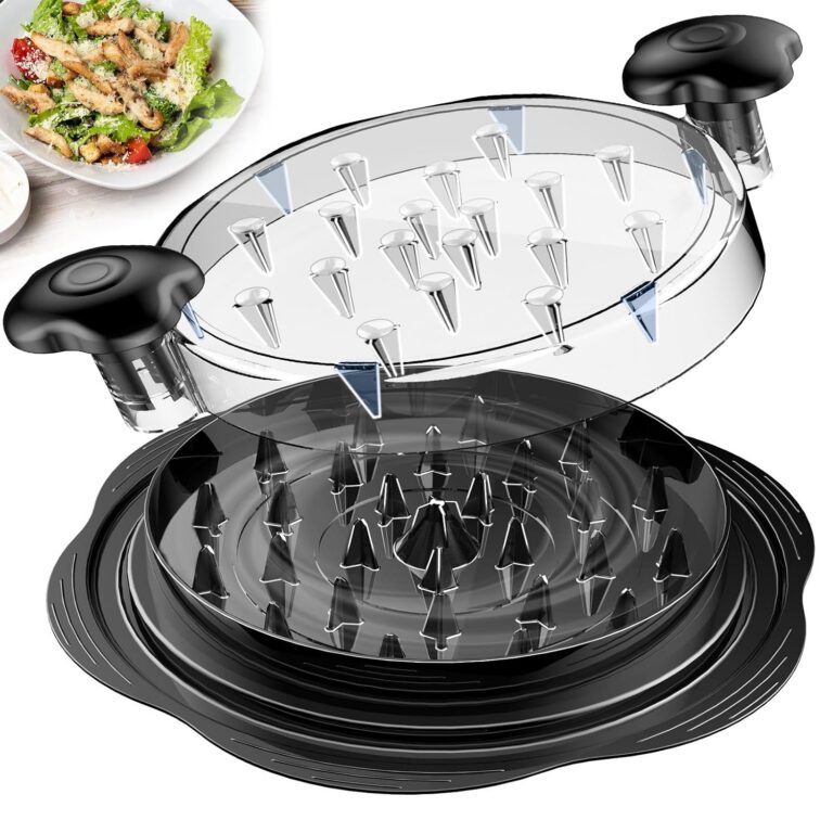 Chicken Shredder Large Chicken Breast Shredder Tool Twist with Brush&Fork, Visible Meat Shredder Machine, Anti-Slip Strip, Ergonomic Handle, BPA Free, Suitable for Pork Beef...