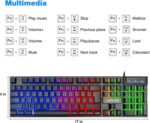 CHONCHOW Gaming LED Backlit Keyboard and Mouse Combo with Emitting Character Adjustable LED Backlight 3200 DPI USB Mouse Multimedia Keys Mechanical Feel for PC Resberry Pi Mac...