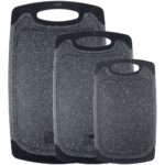 Chopping Board Set,3PCS Plastic Chopping Boards for Kitchen Non-Slip Cutting Boards with Grip Handle Juice Grooves Grinding Groove Large Chopping Boards for Meat Vegetables...