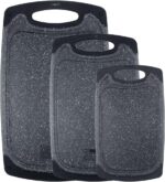 Chopping Board Set,3PCS Plastic Chopping Boards for Kitchen Non-Slip Cutting Boards with Grip Handle Juice Grooves Grinding Groove Large Chopping Boards for Meat Vegetables...