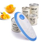 CIRCLE JOY Electric Can Opener, One-Touch Automatic Can Opening with Smooth Edges, Food Safety Handheld Battery-Operated Can Opener for Kitchen and Seniors, Blue