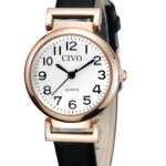 CIVO Womens Watch Small Waterproof Analog Quartz Leather Strap Wrist Watch Fashion Simple Elegant Ladies Dress Watches for Women