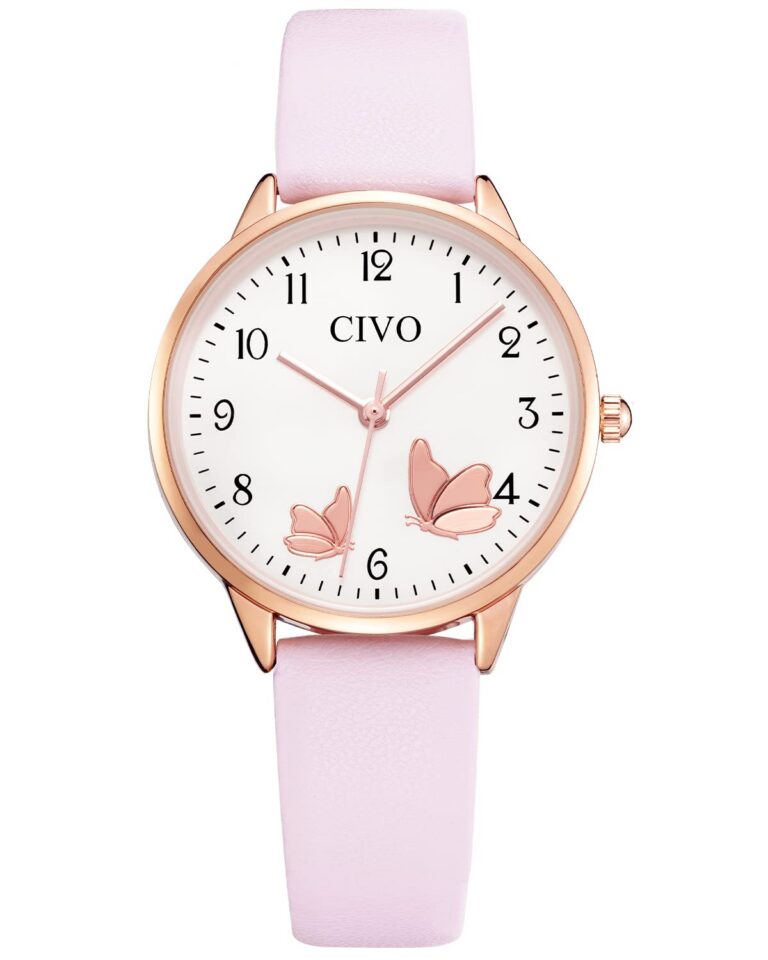 CIVO Womens Watch, Womens Wrist Watches Waterproof Analog Quartz Watch Leather Strap Fashion Simple Elegant Ladies Watches for Women Dress