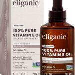 Cliganic 100% Pure Vitamin E Oil for Skin, Hair & Face - 30,000 IU, Non-GMO Verified | Natural D-Alpha Tocopherol