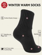 CLOSEMATE Womens Winter Boots Socks Warm Thick Gift for Women Thermal Full Cushioned Crew Socks 3 Pairs