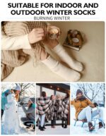CLOSEMATE Womens Winter Boots Socks Warm Thick Gift for Women Thermal Full Cushioned Crew Socks 3 Pairs