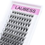 Cluster Lashes 20D D Curl DIY Eyelash Extension D Curl Individual Lash Clusters Extensions 0.07mm Natural Look 3D Effect Makeup 120pcs (20D-0.07D, 12mm)