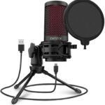 CMTECK USB Microphone, Microphone for PC with Pop Filter & Mute Button with LED Indicator, Compatible Desktop Computer and Laptop, Ideal for Recording, Podcasting, Gaming, Meetings