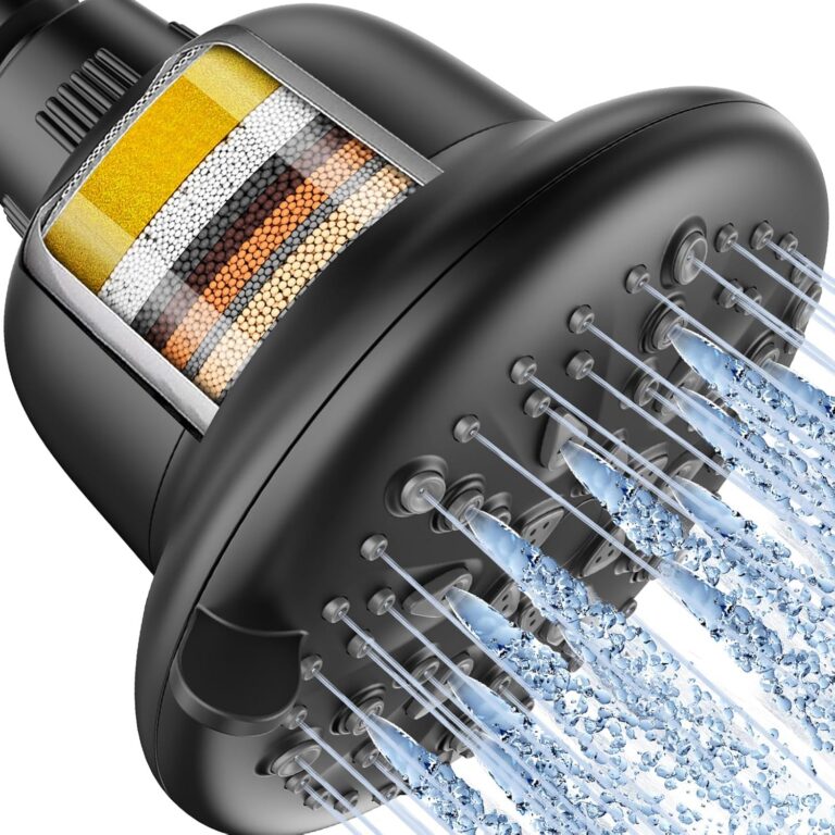 Cobbe Filtered Shower Head, Cobbe High Pressure 7 Spray Modes Shower Head with Filters, 16 Stage Shower Head Filter for Hard Water for Remove Chlorine and Harmful Substances...