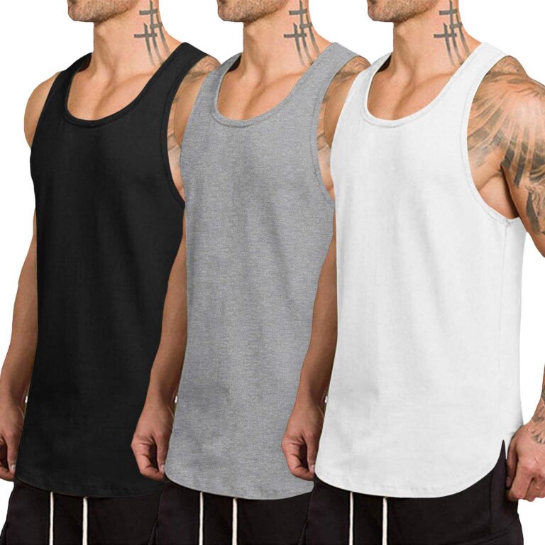 COOFANDY Men's 3 Pack Workout Tank Top Gym Muscle Tee Fitness Bodybuilding Sleeveless T Shirts