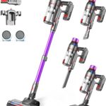 Cordless Stick Vacuum Cleaner: 550W Powerful Suction, LED Display, 55 Min Runtime, Anti-Tangle Brush, Rechargeable Battery, Lightweight for Home, Pet Hair, Hard Floors, Carpet