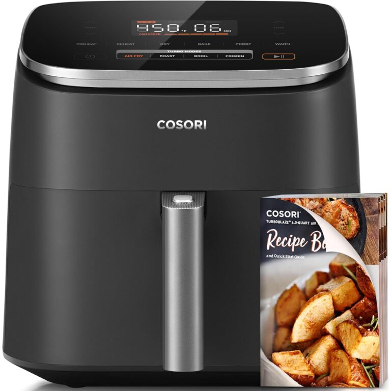 COSORI Air Fryer 6QT 9-in-1 TurboBlaze, 90°– 450°F, Precise Heating for Even Results, Air Fry, Roast, Bake, Broil, Dry, Frozen, Proof, Reheat, Keep Warm, 130+ Recipes,...
