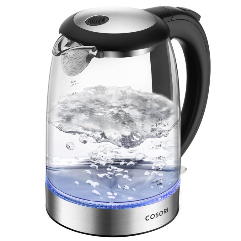 COSORI Electric Kettle 1.7L, 1500W Wide Opening Glass Tea Kettle & Hot Water Boiler, Stainless Steel Filter And Inner Lid, LED Indicator Auto Shut-Off & Boil-Dry Protection,...