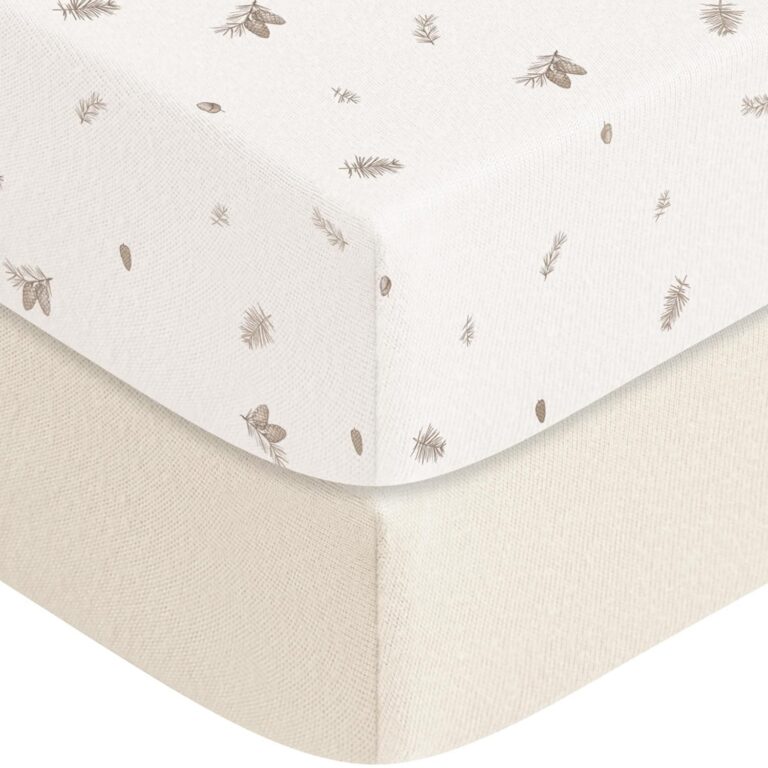 Crib Sheets 2Pack Stretchy Baby Crib Sheets Fitted for Standard Crib Mattress 52"x28" Super Soft Baby Bed Mattress Cover Neutral for Baby Boys Girls (Pinecone)