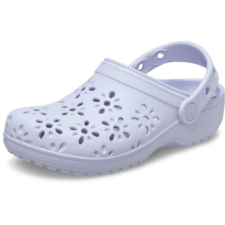 Crocs Unisex-Child Classic Clogs with Floral Cut Out Design, Kids and Toddler Shoes
