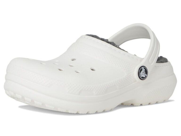 Crocs Unisex-Child Classic Lined Clog, Kids and Toddlers Slippers, White, 13 Little Kid