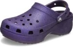 Crocs Womens Classic Platform Glitter Clogs Clog