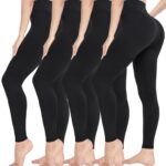 CTHH 4 Pack Leggings for Women - High Waisted No See Through Tummy Control Yoga Pants Workout Gym Tights