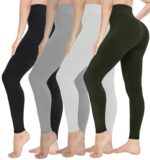CTHH 4 Pack Leggings for Women - High Waisted No See Through Tummy Control Yoga Pants Workout Gym Tights