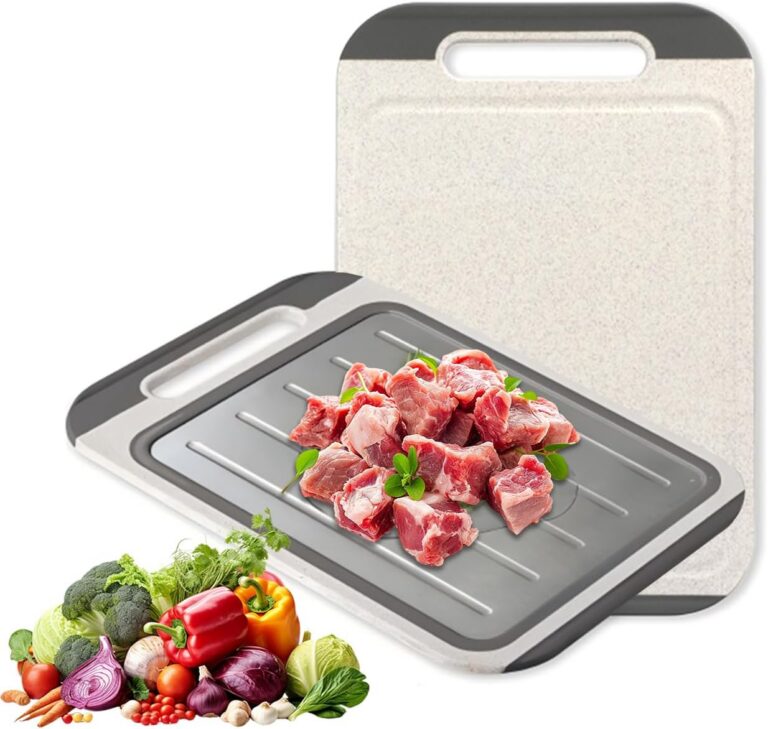 Cutting Board Double Sided, Stainless Steel Cutting Board for Kitchen, Large Cutting Board, Chopping Board Food-Grade, Wheat Straw PP, Anti-Slip, Easy to Clean(Standard Size)