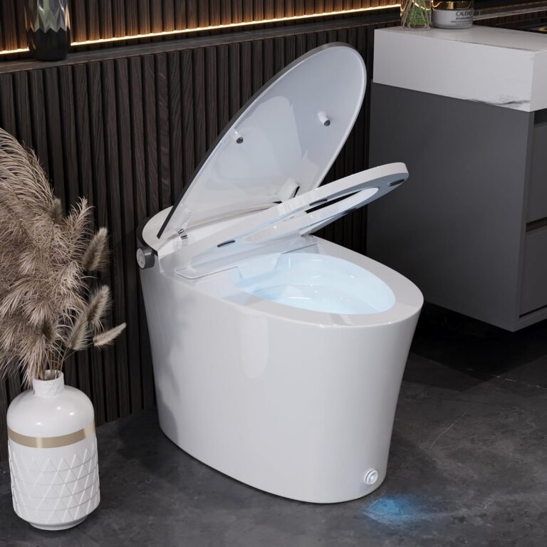 DeerValley Smart Toilet Bidet with Built-in Tank, Hot & Cold Massage Cleaning,Foot Sensor Flush & Auto Open/Close - Heated Seat, Warm Water, Air Dryer, Digital...