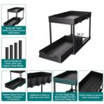 DEKAVA Under Sink Organizer 2 Pack, Bathroom Organizers, 2 Tier Sliding Cabinet Basket Organizer Drawer, Multi-Purpose Bath Collection Baskets for Bathroom (Black)