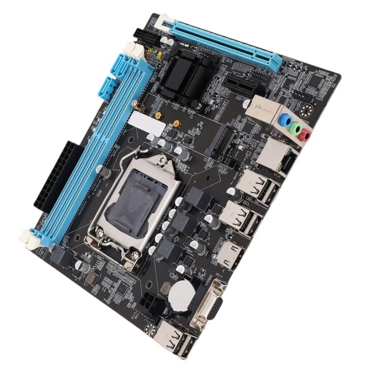 Desktop Motherboard, LGA 1155 CPU 2nd Gen Slot Dual Channel DDR3 Motherboard with 3 Phase Power, HD VGA Ouput, Micro ATX Motherboard for Gaming