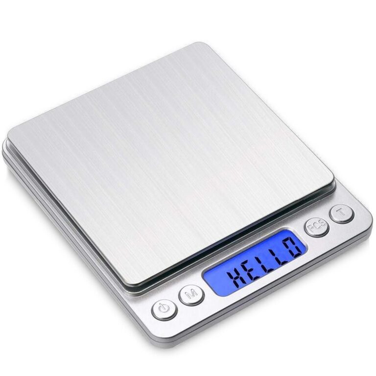 Digital Gram Scale Toprime 500g 0.01g Food Scale High Precision Kitchen Scale Multifunctional Stainless Steel Pocket Scale with Back-Lit LCD Display Tare PCS Features, Silver