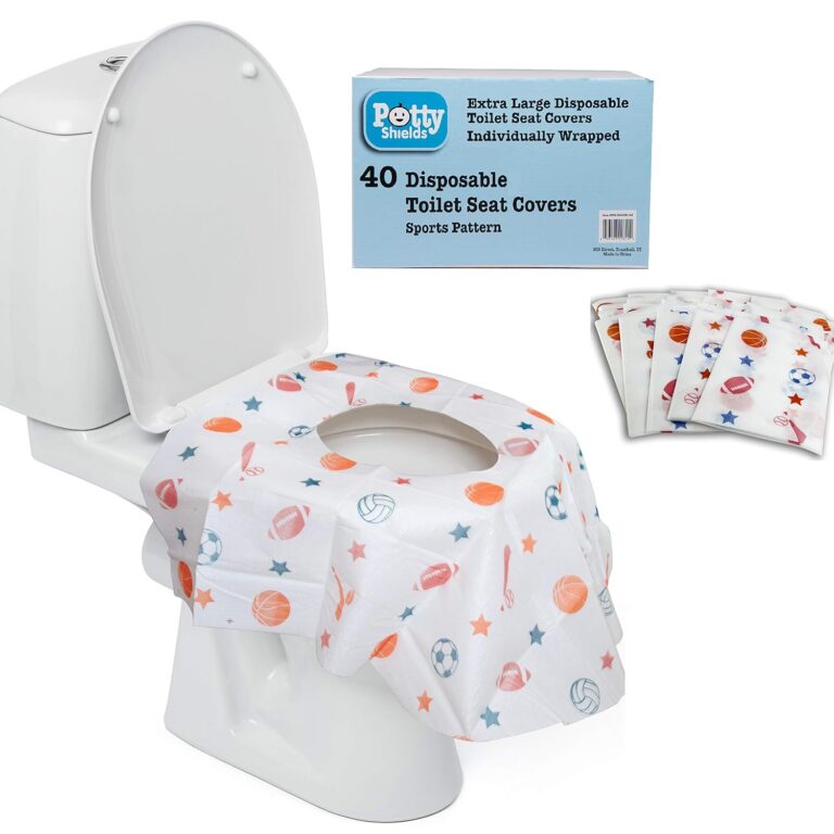 Disposable Toilet Seat Covers for Kids & Adults, 40 Pack - Protect from Public Toilet Germs While Potty Training & More - Extra Large, Waterproof, Portable, Individually Wrapped...