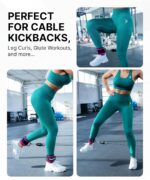 DMoose Ankle Strap for Cable Machine - One Size Fit with Premium Padding, Workout Kickback Ankle Cuffs, Ankle Bands for Working Out, Booty Workouts, Leg Extension, Hip Abductors...