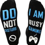Do Not Disturb Gaming Socks, Funny Cotton Novelty Gamer Socks Gifts for Kids Teen Boys Mens Womens Game Lovers