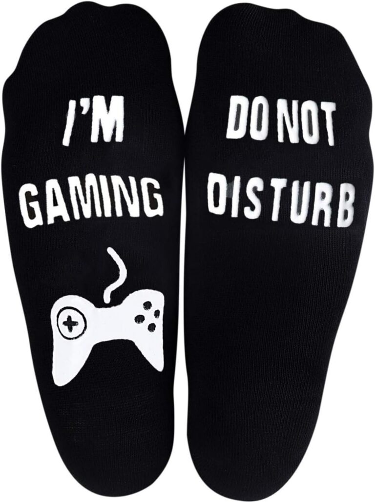 Do Not Disturb I'm Gaming Socks, EYLEER Soft Funny Cotton Novelty Gamer Socks Birthday Christmas Stocking Stuffers Gifts for Husband Boyfriend Kids Men Women Dad Grandpa Son...