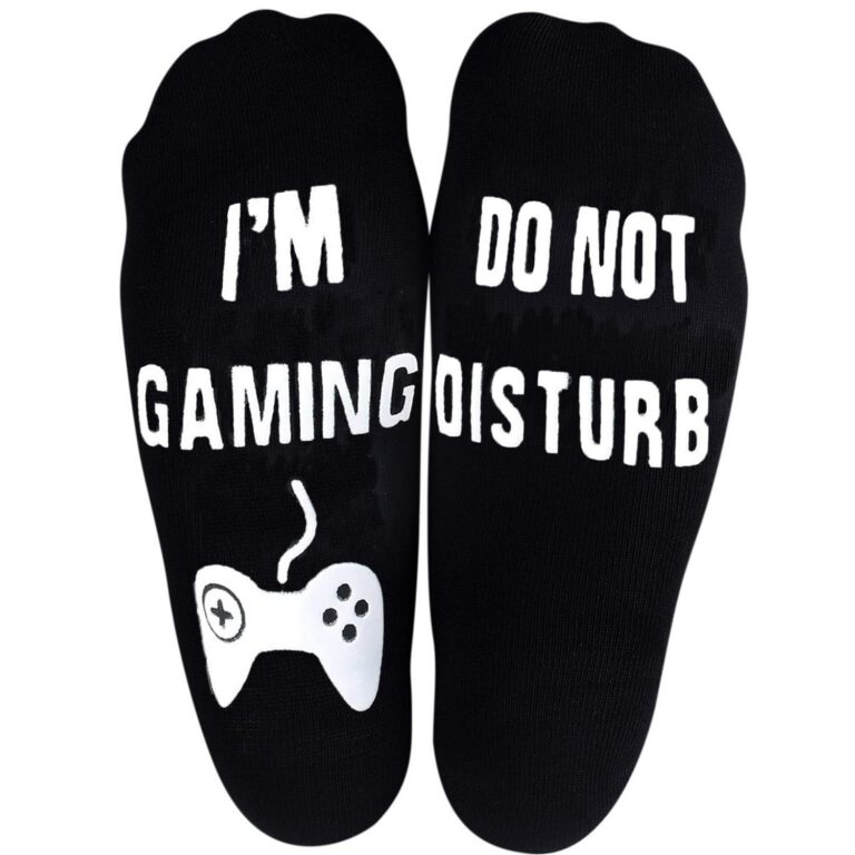 Do Not Disturb I'm Gaming,Soft Unisex Sock Novelty Funny Saying Crew Socks, The Perfect Funny Christmas Gifts for Men Women