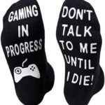 Do Not Disturb I'm Gaming,Soft Unisex Sock Novelty Funny Saying Crew Socks, The Perfect Funny Christmas Gifts for Men Women
