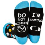 Do Not Disturb I'm Gaming,Soft Unisex Sock Novelty Funny Saying Crew Socks, The Perfect Funny Christmas Gifts for Men Women