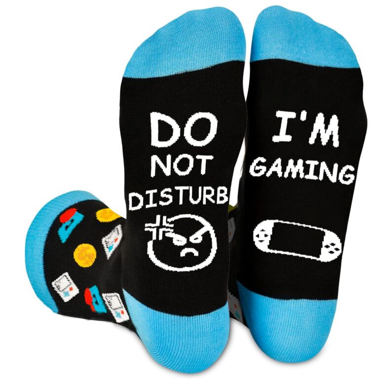 Do Not Disturb I'm Gaming,Soft Unisex Sock Novelty Funny Saying Crew Socks, The Perfect Funny Christmas Gifts for Men Women