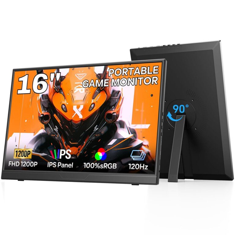 Dopesplay 16” 120Hz Portable Gaming Monitor 100% sRGB FHD 1200P IPS Portable Display – High Color Gamut Eye Care Screen with Built-in Kickstand, USB-C/HDMI Connectivity, Office...