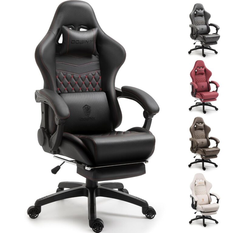 Dowinx Gaming Chair Big and Tall, Ergonomic Computer Chair with Footrest and Massage Lumbar Support, High Back Comfortable Gamer Chair for Adults 350Lbs PU Leather for Office...
