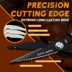 Dream Reach 2 Pack Kitchen Scissors, Premium All-Metal Kitchen Shears, Heavy Duty Poultry Shears for Food, Food-Grade Stainless Steel Scissors, Gift for Mom or Cooking Lovers