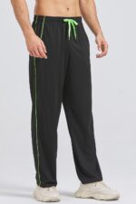 DWUGD'L 3Pack Men's Lightweight Sweatpants with Pockets Open Bottom Athletic Pants for Workout,Jogging,Gym,Running,Training