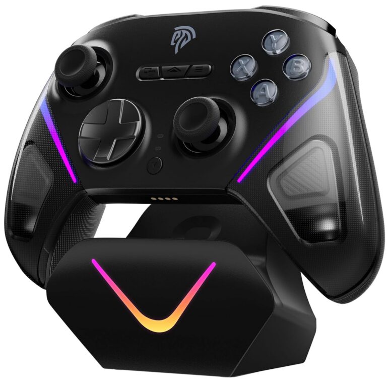 EasySMX D10 Wireless PC Controller – TMR Joysticks, Dual-Mode Triggers, Mechanical Keys, 1000Hz Polling, RGB – Bluetooth Gaming Controller for PC/Switch/Switch 2/iOS/Android TV...