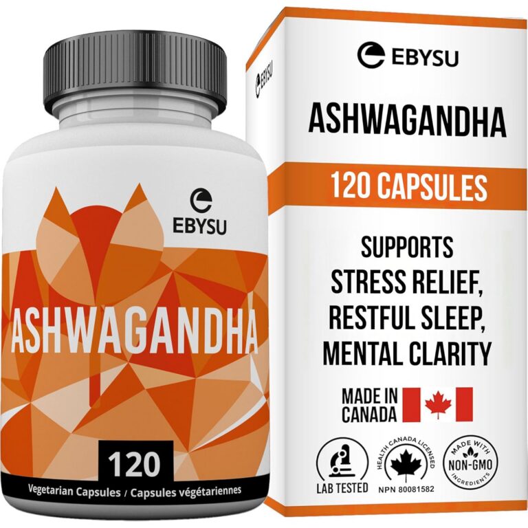 EBYSU Ashwagandha Supplement (Made in Canada) – 120 Capsules – For Daily Relaxation, Restful Sleep, Memory & Mental Clarity – Traditional Ayurvedic Support – Ashwagandha...