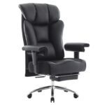 Efomao Big Tall Ergonomic Office Chair 450LBS with Foot Rest, High Back PU Leather Executive Chair with Adjustable Padded Armrests, Lumbar Support for Home or Work, Heavy Duty...