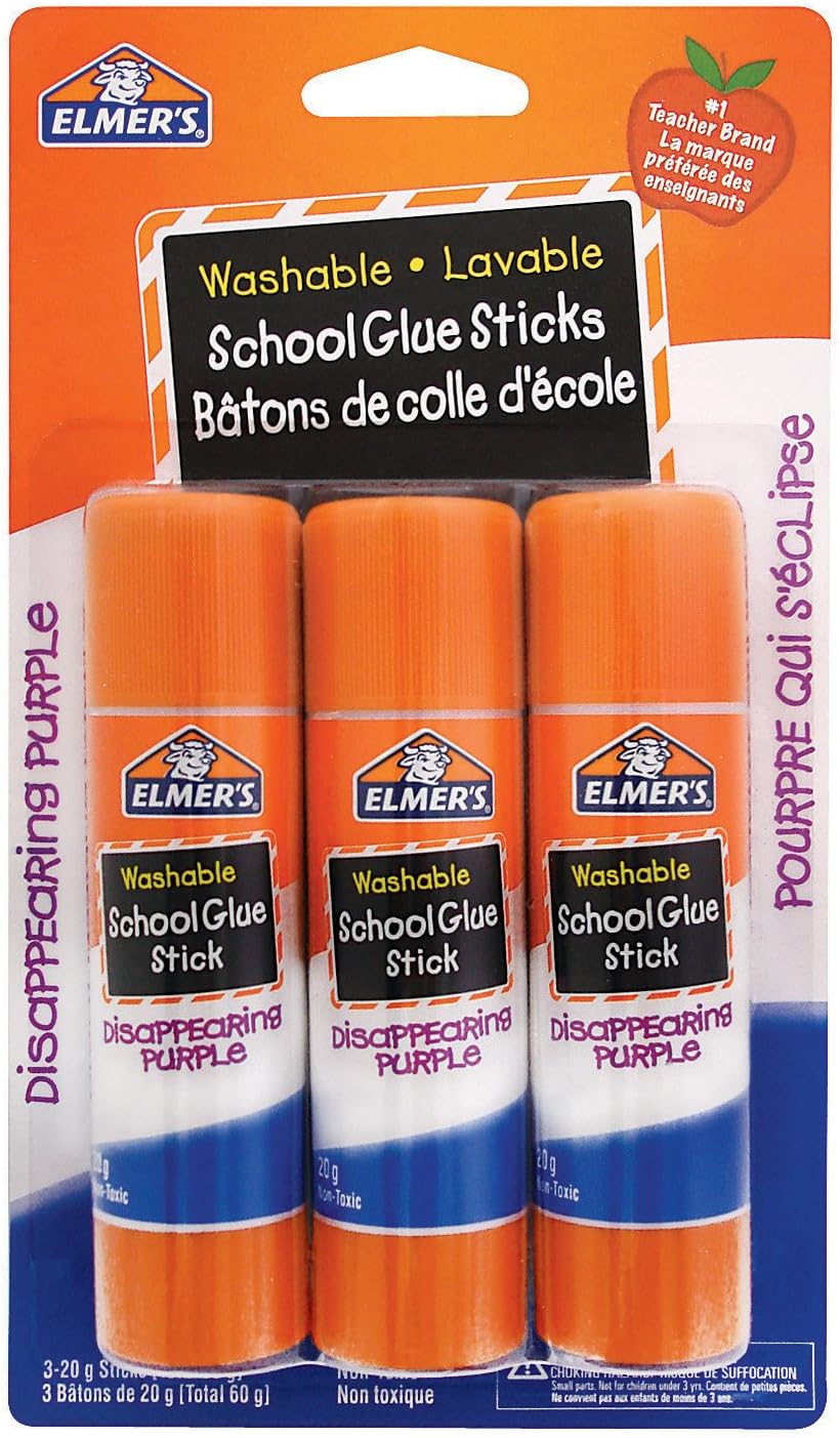Elmer's Disappearing Purple School Glue Stick, 20G, 0.7-Ounce Each, 3-Pack (61666Q) Elmer's Disappearing Purple School Glue Stick, 20G, 0.7-Ounce Each, 3-Pack (61666Q)